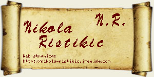 Nikola Ristikić vizit kartica